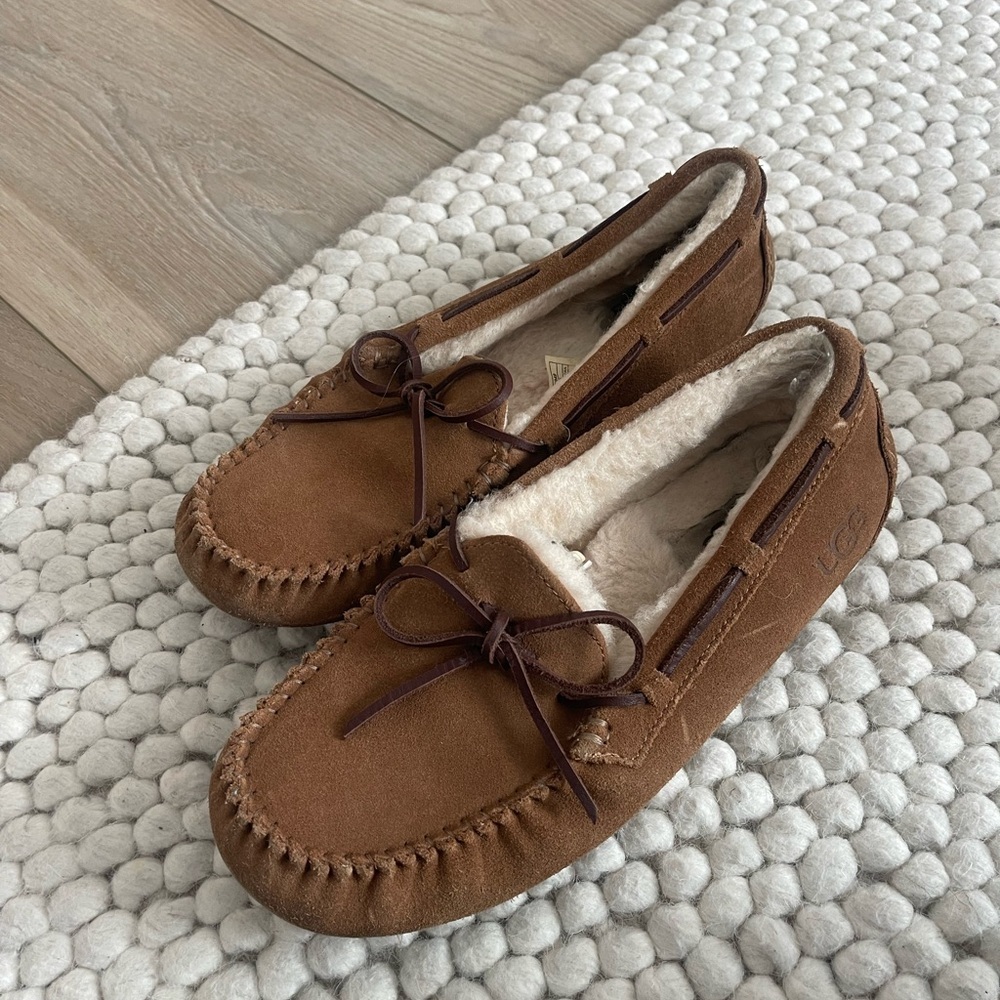 UGG Chestnut Suede Moccasin Slippers